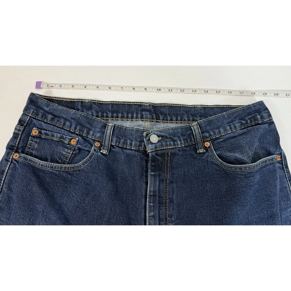 Levis 550 Jeans Mens Size 40x32 Straight Leg DARK Wash‎ Cotton Denim